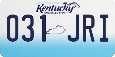KY license plate 031JRI