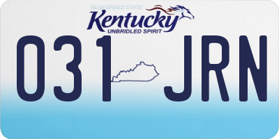 KY license plate 031JRN
