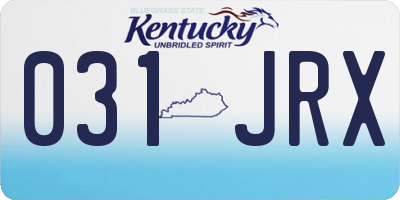 KY license plate 031JRX