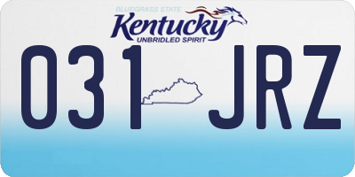 KY license plate 031JRZ