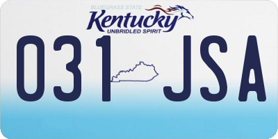 KY license plate 031JSA