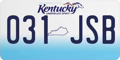 KY license plate 031JSB