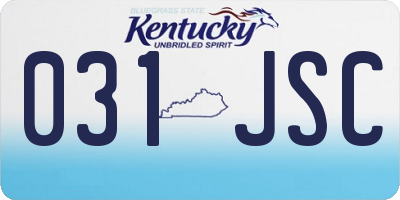 KY license plate 031JSC