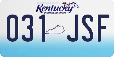 KY license plate 031JSF