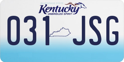 KY license plate 031JSG