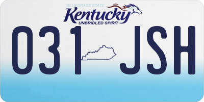 KY license plate 031JSH