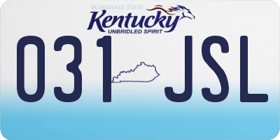 KY license plate 031JSL