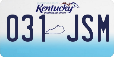 KY license plate 031JSM