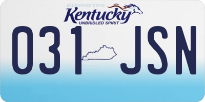 KY license plate 031JSN