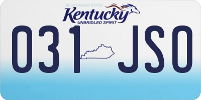 KY license plate 031JSO