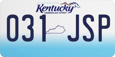 KY license plate 031JSP