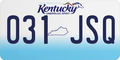KY license plate 031JSQ