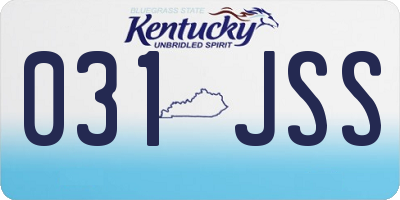 KY license plate 031JSS