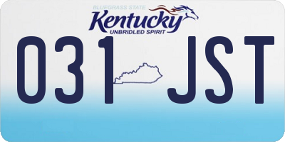 KY license plate 031JST