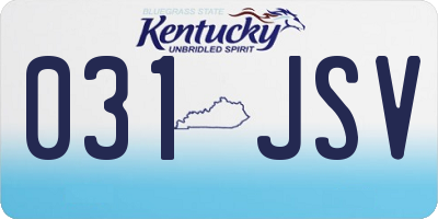 KY license plate 031JSV