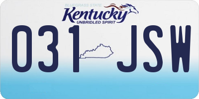KY license plate 031JSW