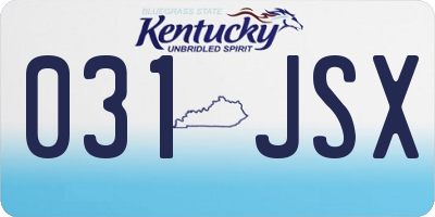 KY license plate 031JSX