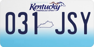 KY license plate 031JSY