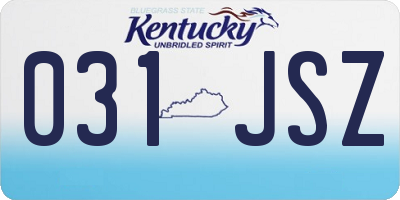 KY license plate 031JSZ