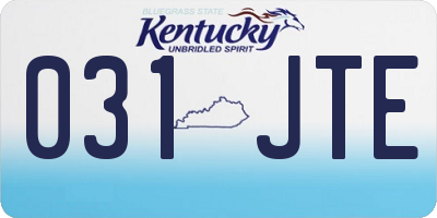 KY license plate 031JTE