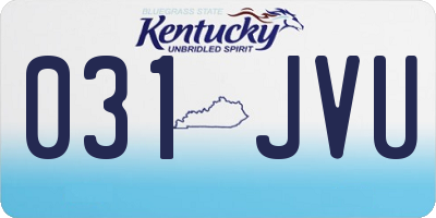 KY license plate 031JVU