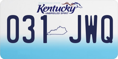 KY license plate 031JWQ
