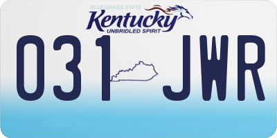 KY license plate 031JWR