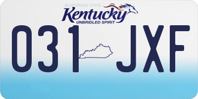 KY license plate 031JXF