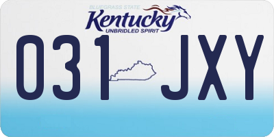KY license plate 031JXY