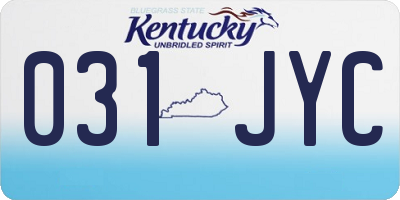 KY license plate 031JYC