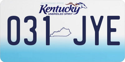 KY license plate 031JYE