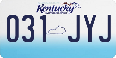 KY license plate 031JYJ