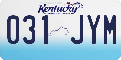 KY license plate 031JYM