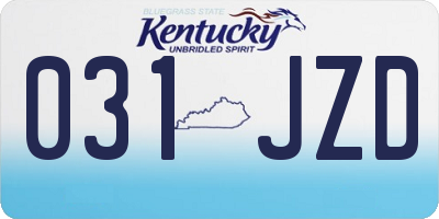 KY license plate 031JZD