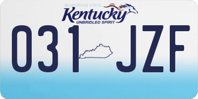 KY license plate 031JZF
