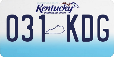 KY license plate 031KDG