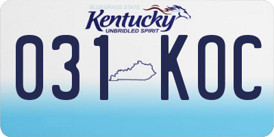 KY license plate 031KOC