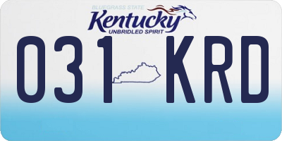 KY license plate 031KRD