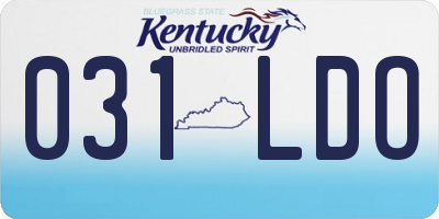 KY license plate 031LDO