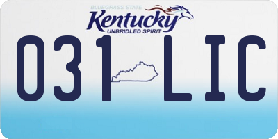 KY license plate 031LIC