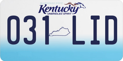 KY license plate 031LID