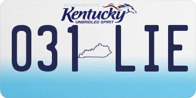 KY license plate 031LIE