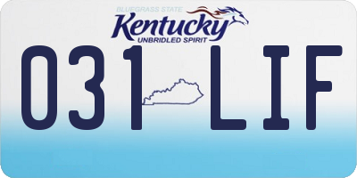 KY license plate 031LIF