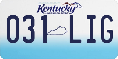 KY license plate 031LIG