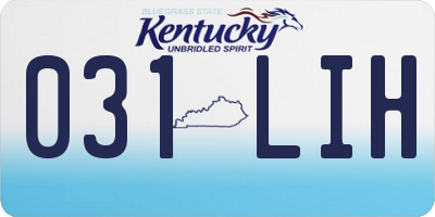 KY license plate 031LIH
