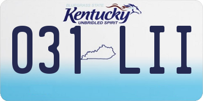 KY license plate 031LII