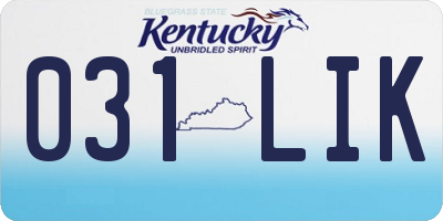 KY license plate 031LIK