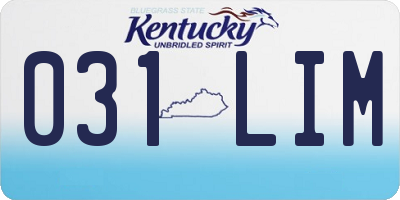 KY license plate 031LIM