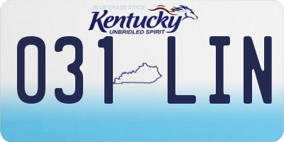 KY license plate 031LIN