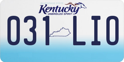 KY license plate 031LIO